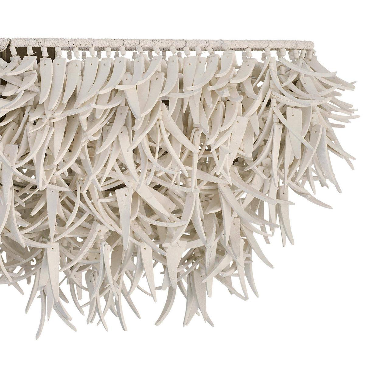 Cabo 57" Ivory Coco Shell Linear Chandelier