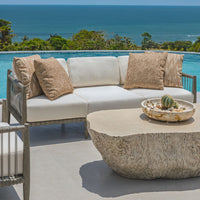 Clara 80" White & Grey Outdoor Sofa