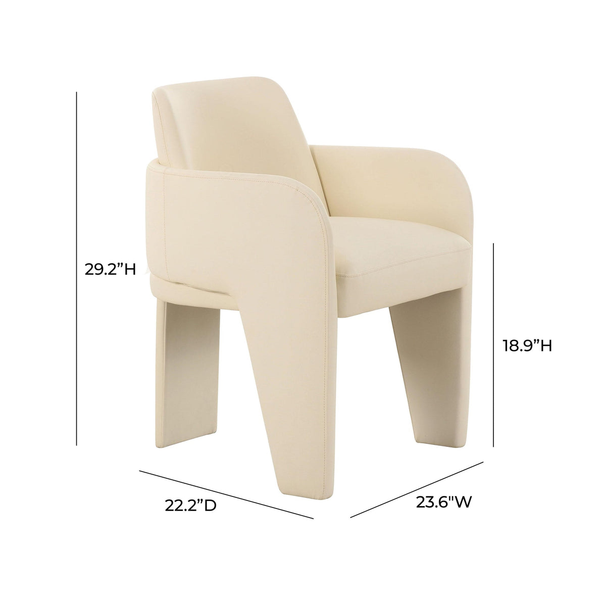 Amede Cream Vegan Leather Dining Chair