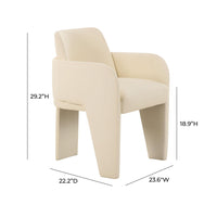 Amede Cream Vegan Leather Dining Chair