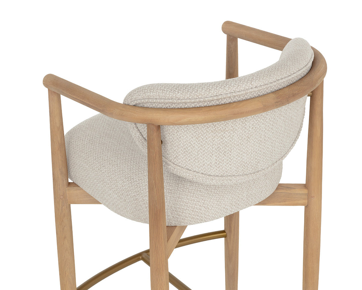 Sigrid Oatmeal Upholstered Oak Bar Stool