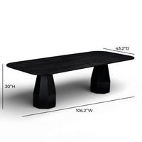Brooke Black 106" Ash Wood Rectangular Dining Table