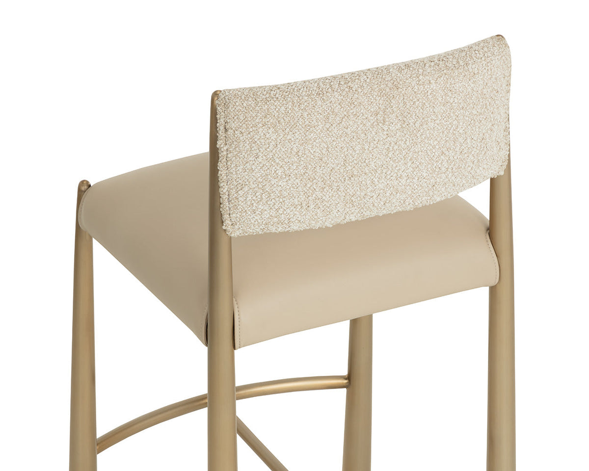 Bayard Oatmeal & Antique Brass Bar Stool