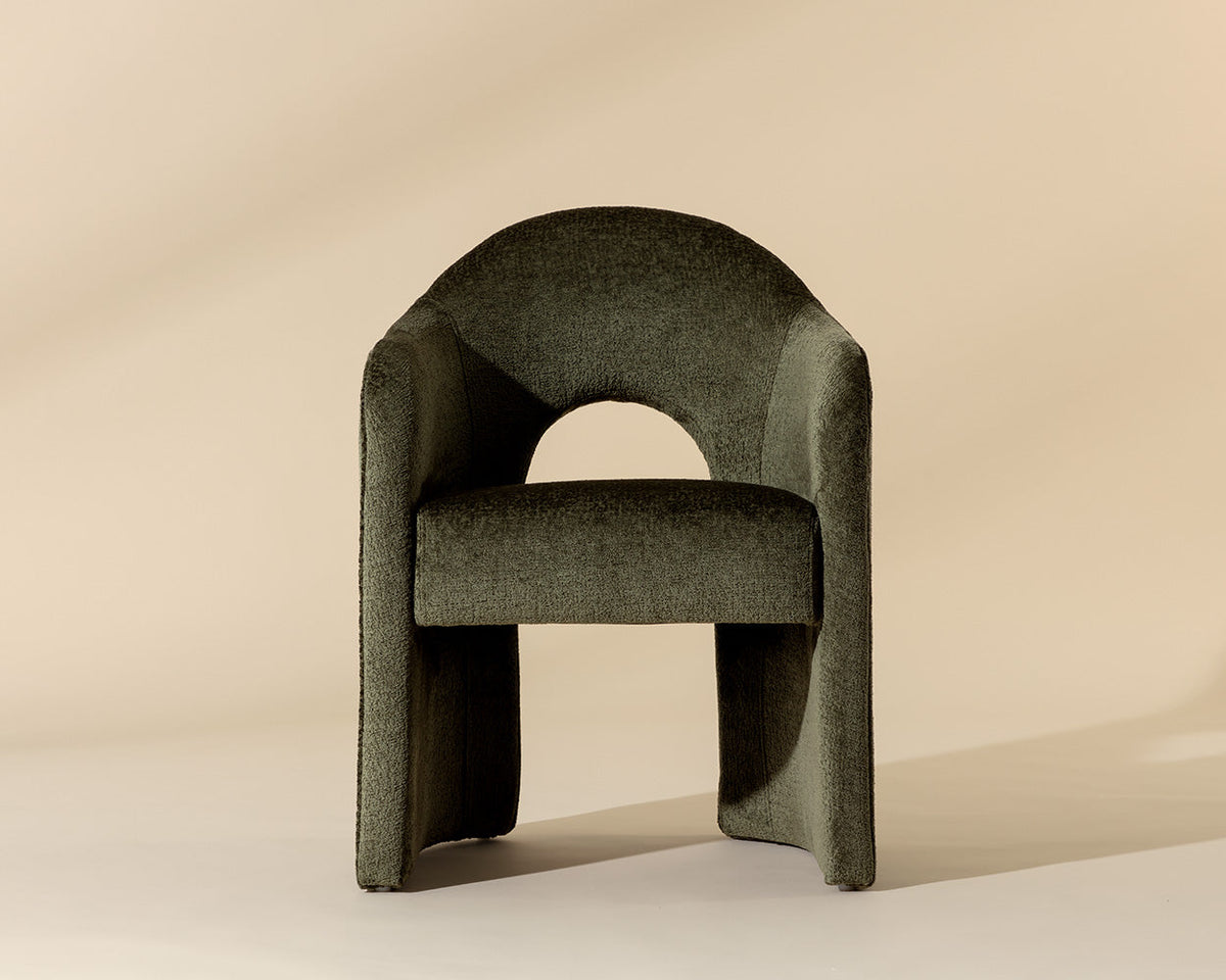 Anaya Rich Olive Upholstered Dining Armchair