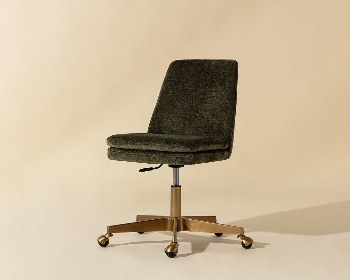 Berget Olive Green & Gold Desk Chair