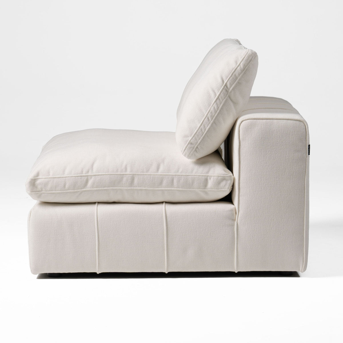 Terra Modern Off White Fabric Modular Armless Seat