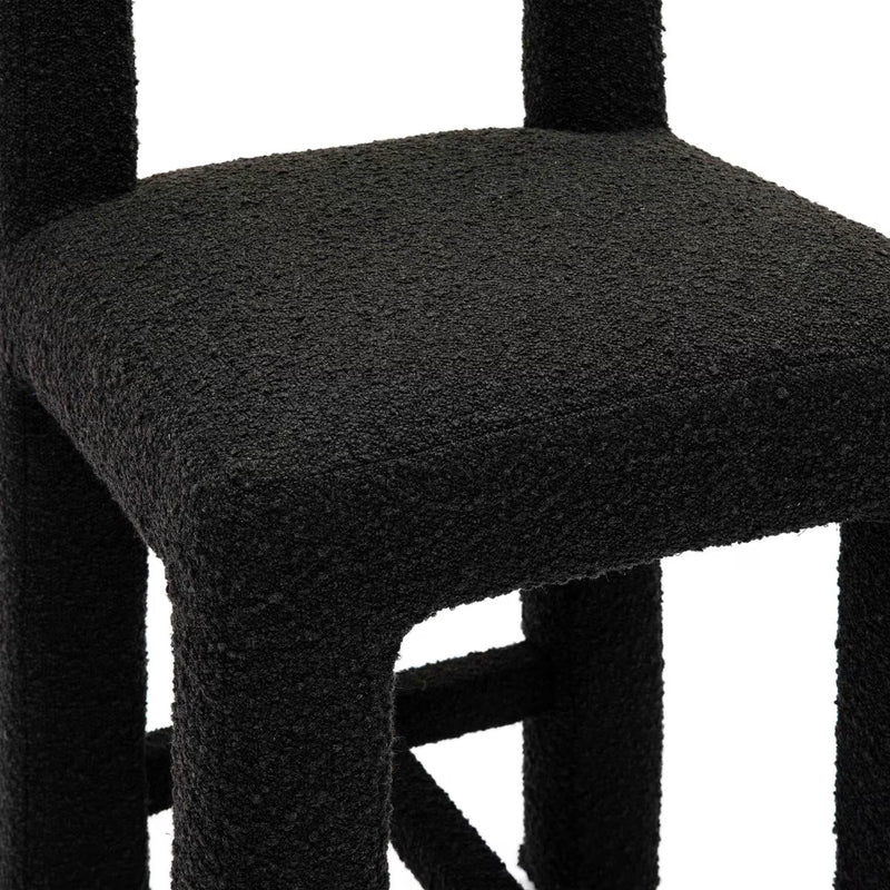 Hazel Black Boucle Counter Stool