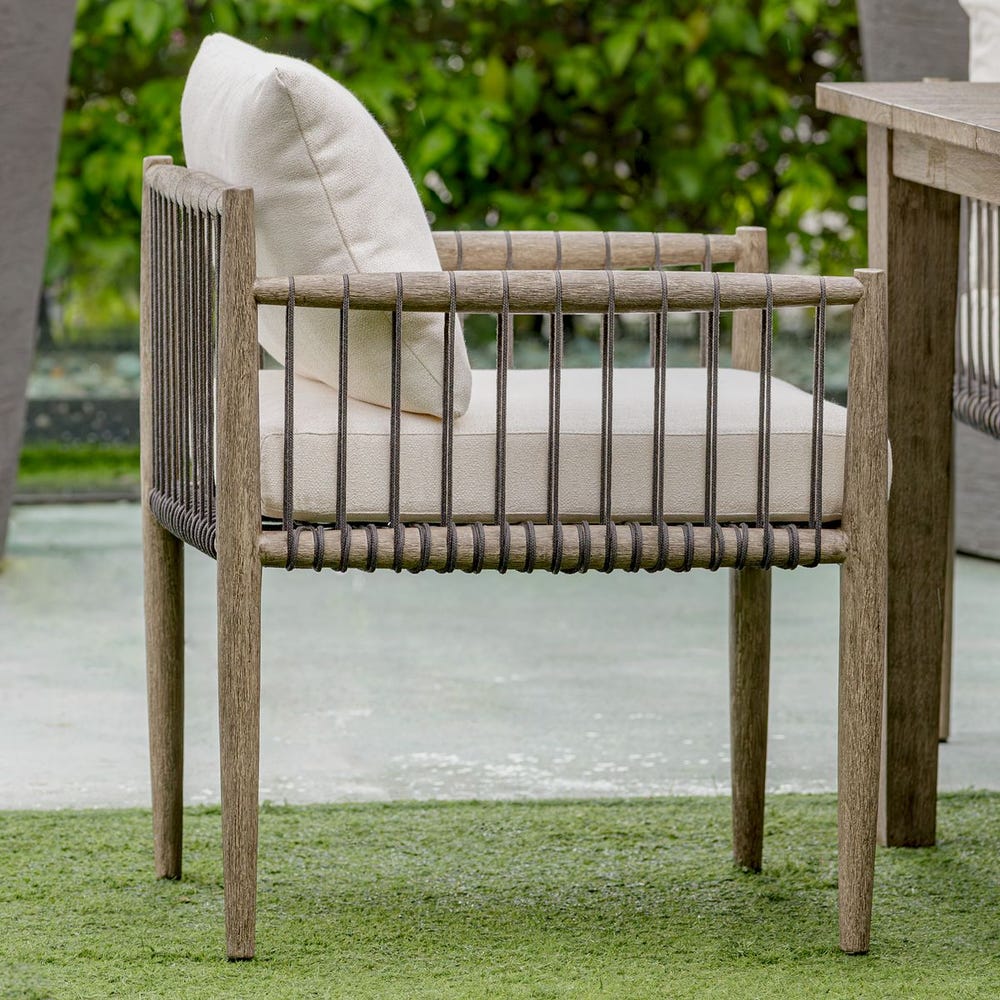 Clara White & Grey Outdoor Dining Chair
