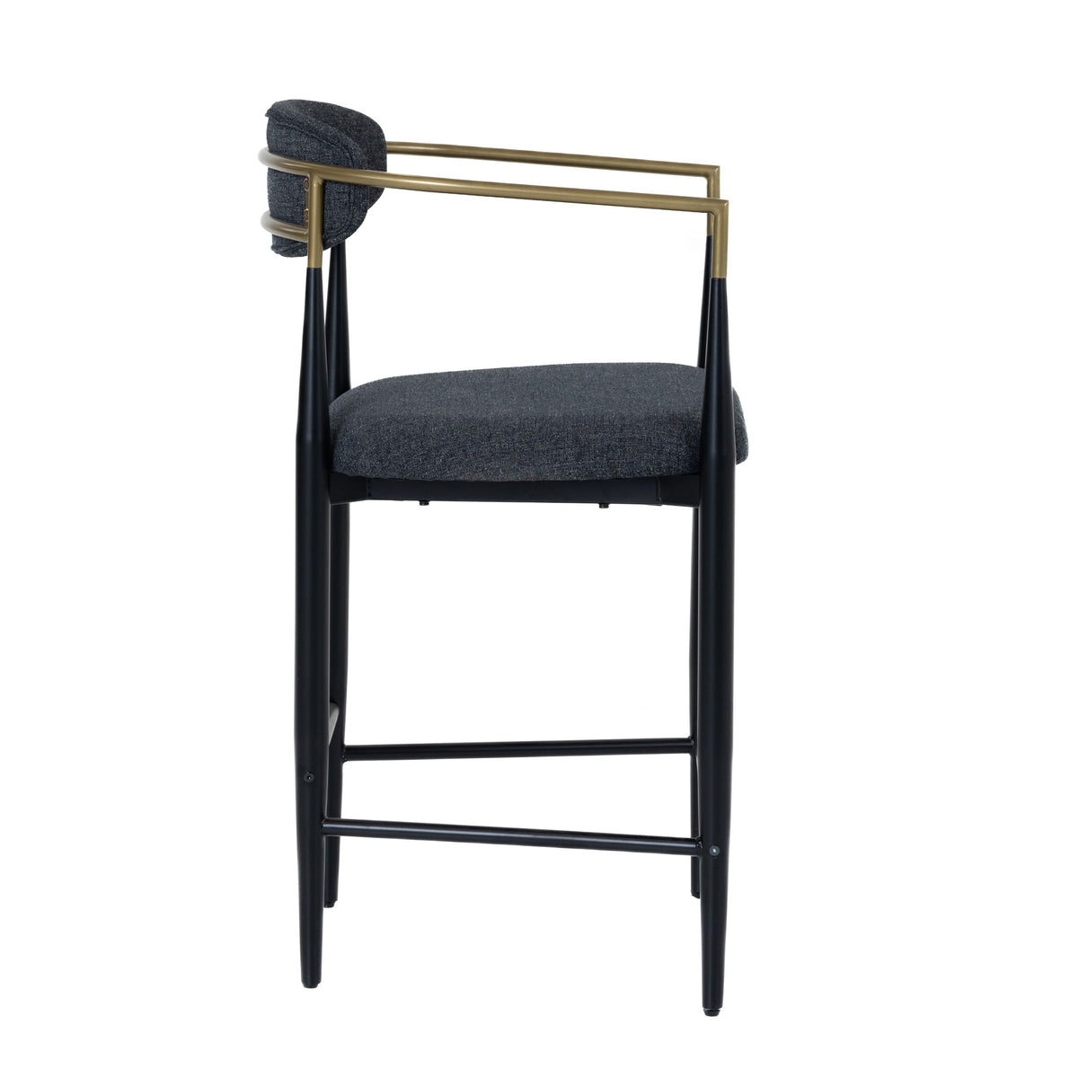 Nicole Dark Grey/Gold & Black Counter Stool