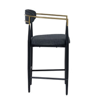 Nicole Dark Grey/Gold & Black Counter Stool
