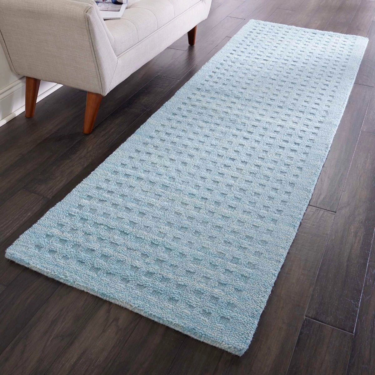 Melinda Sky Blue Wool Area Rug