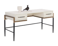 Weldrick 60" Cream & Antique Brass Desk