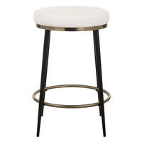 Foster Cream Chenille, Black & Gold Counter Stool