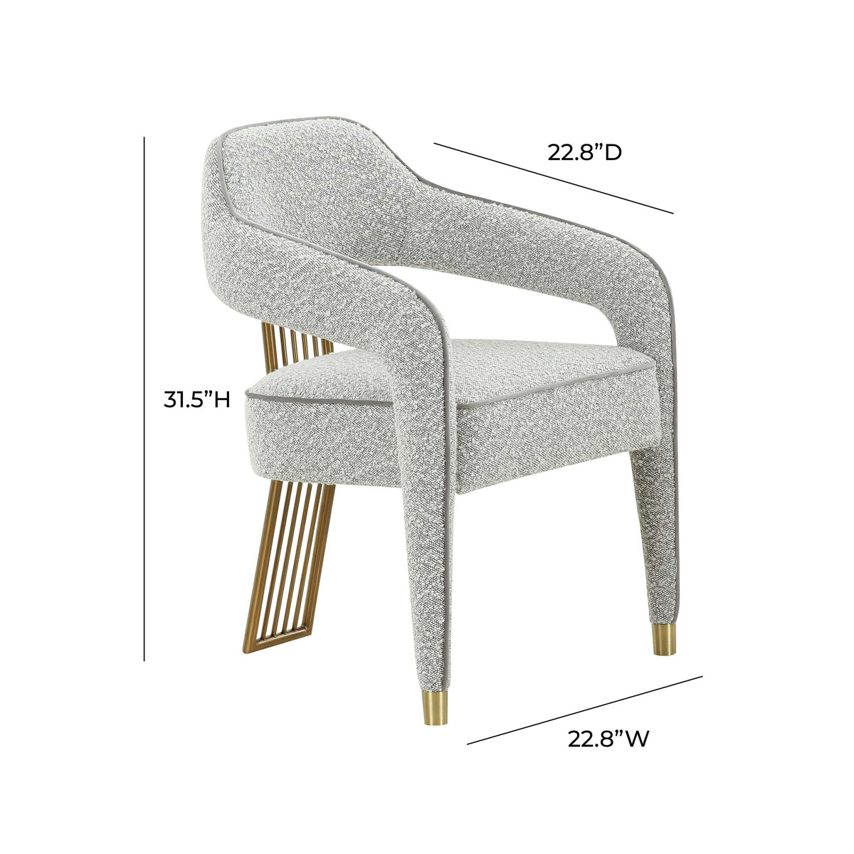 Ainsley Grey Performance Boucle Dining Chair