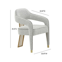 Ainsley Grey Performance Boucle Dining Chair