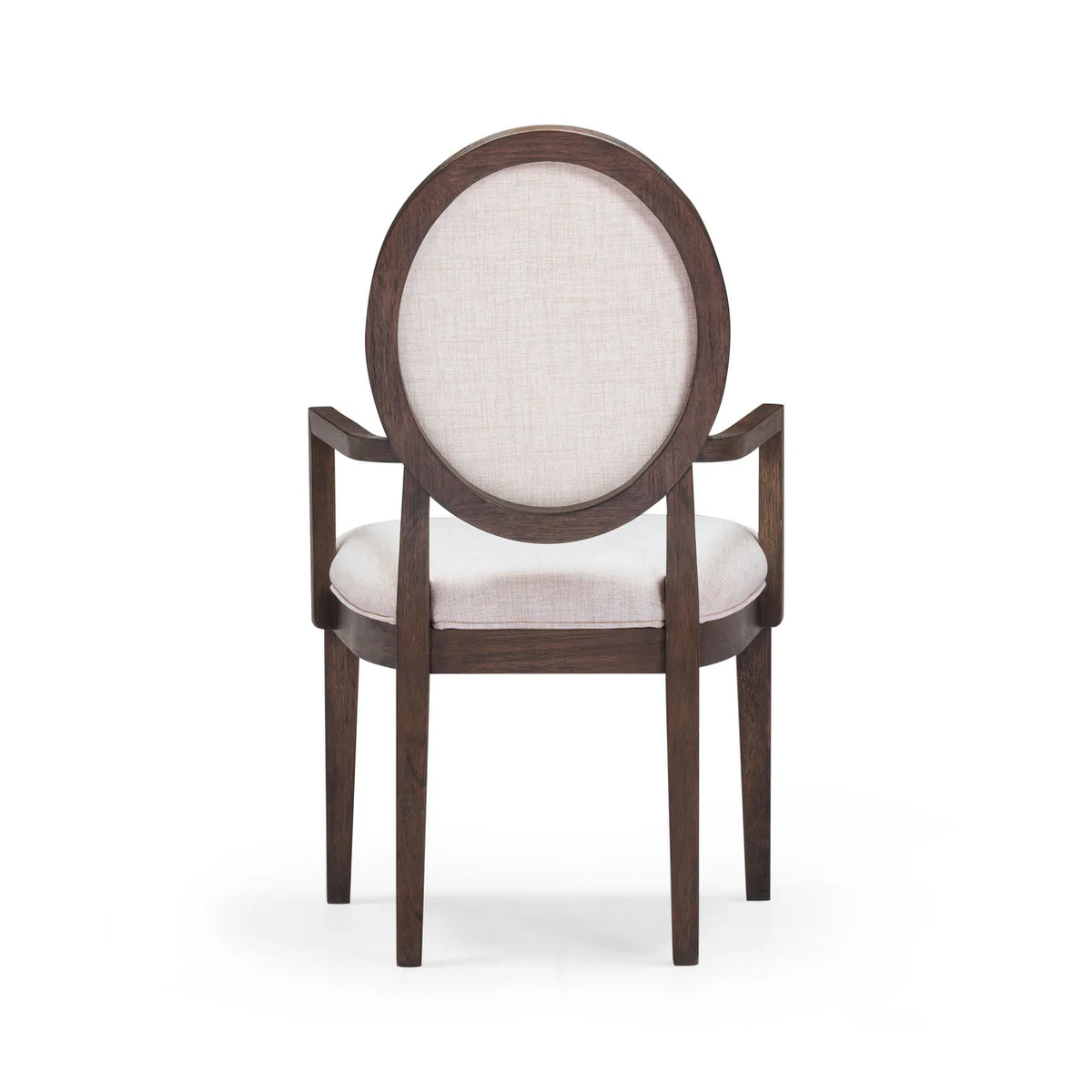 Lunaris Dark Brown and Beige Performance Fabric Dining Armchair (Set of 2)