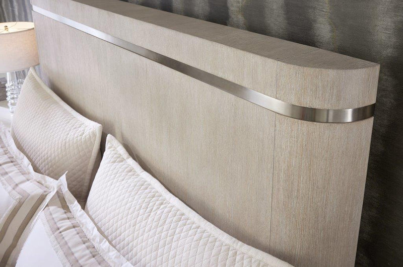 Reyeh Light Wood & Pewter Modern Panel Bed