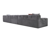 Tomi 171" Modern Grey Fabric 4 Seater Sofa