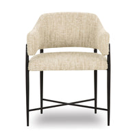 Venezio Cream Textured Performance Boucle Dining Chair