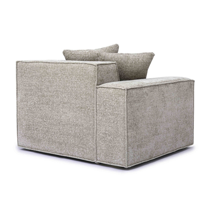 Mindy Taupe Chenille Basketweave LAF Corner Chair