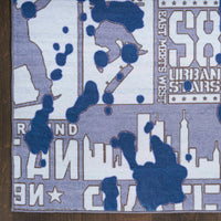 Skateboarders Blue Area Rug