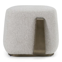 Grace 19.7" Modern Off-White & Antique Brass Ottoman