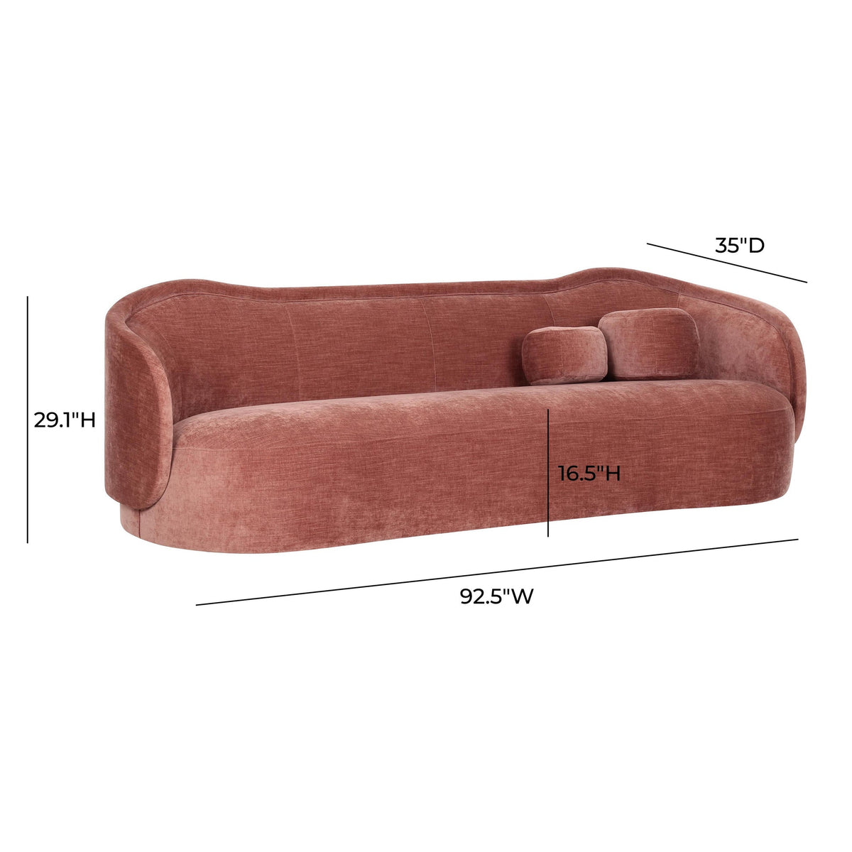 Libby 92.5” Mauve Textured Performance Velvet Sofa