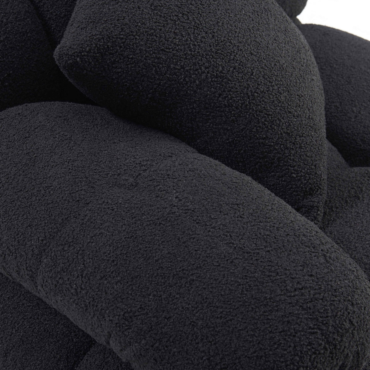 Vogue Black Vegan Shearling 4-piece Modular Sectional