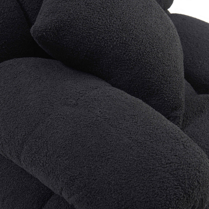 Vogue Black Vegan Shearling 4-piece Modular Sectional