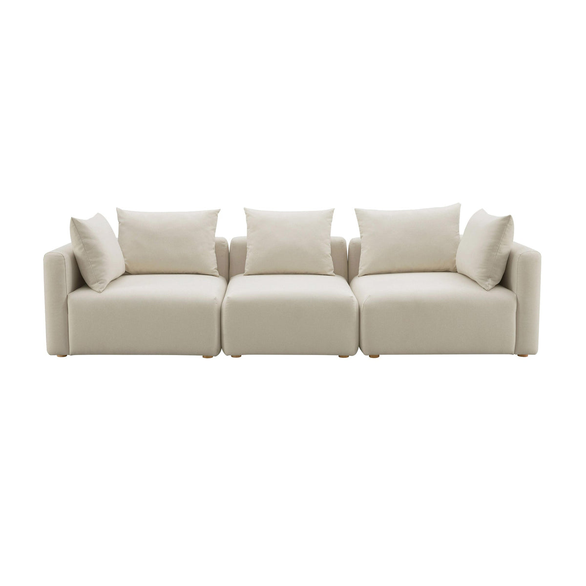 Karsyn 112.5" Plush Cream Performance Linen Sofa