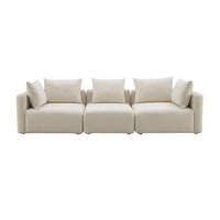 Karsyn 112.5" Plush Cream Performance Linen Sofa