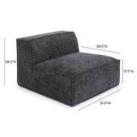 Mindy Charcoal Performance Chenille Basketweave Armless Chair