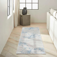 Eloise Abstract Floral Grey & Blue Area Rug