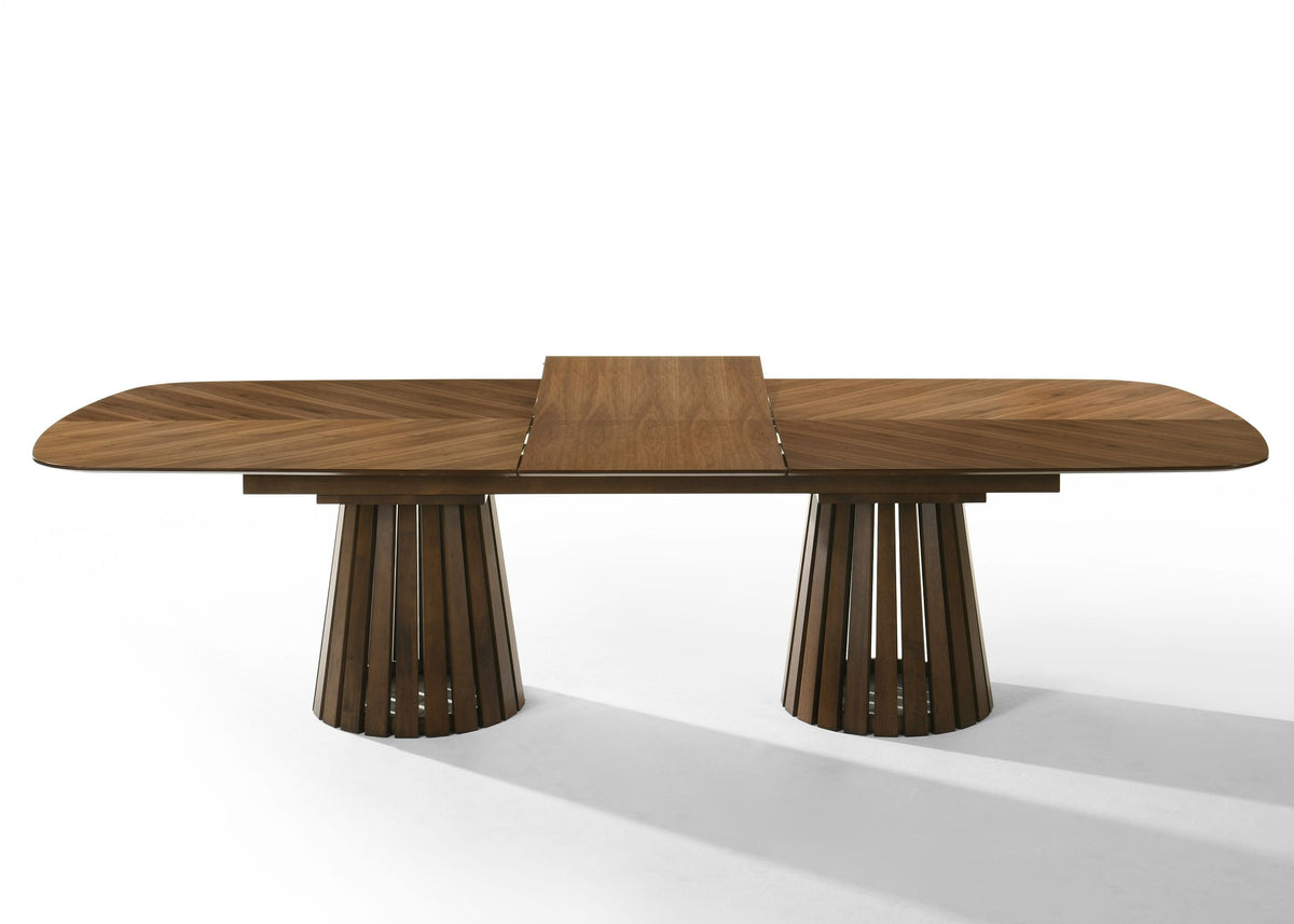 Turner 94.5"/118.1" Modern Walnut Extendable Dining Set