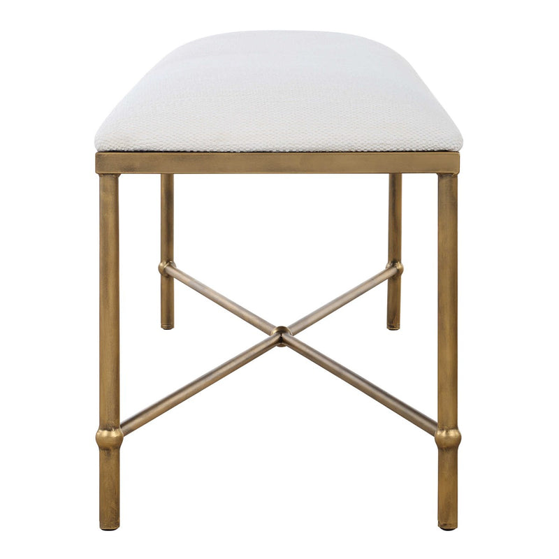 Adalee Large White & Gold Bench