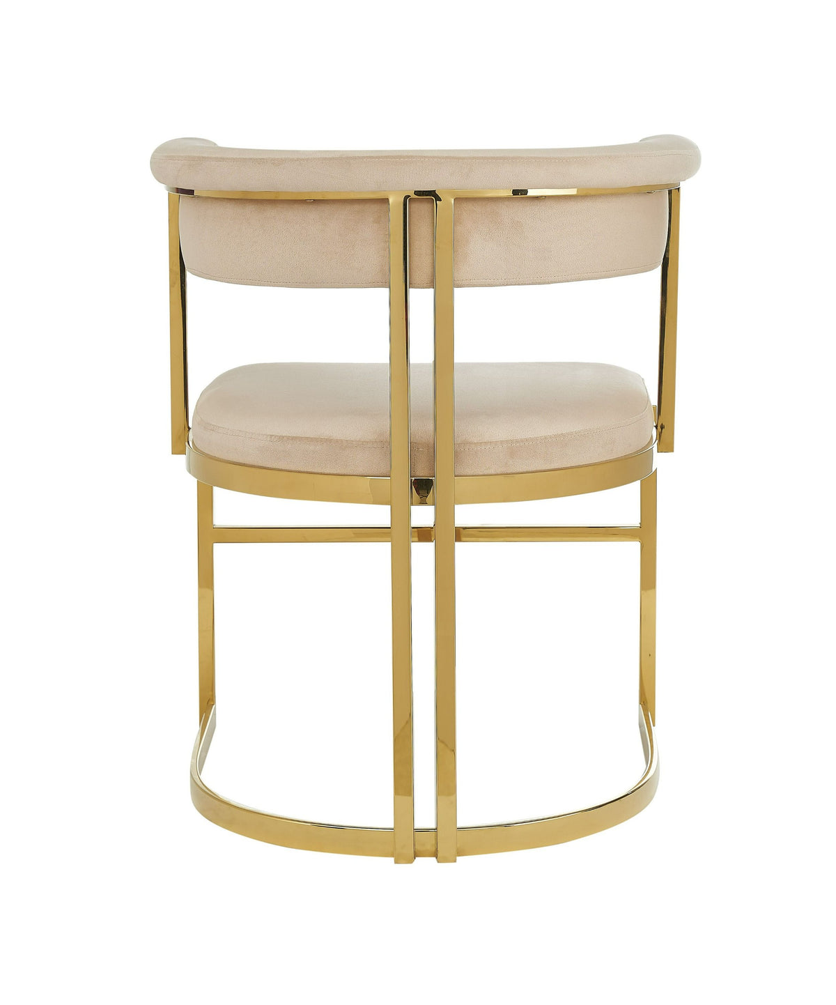 Clancy Modern Beige Velvet + Gold Dining Chair