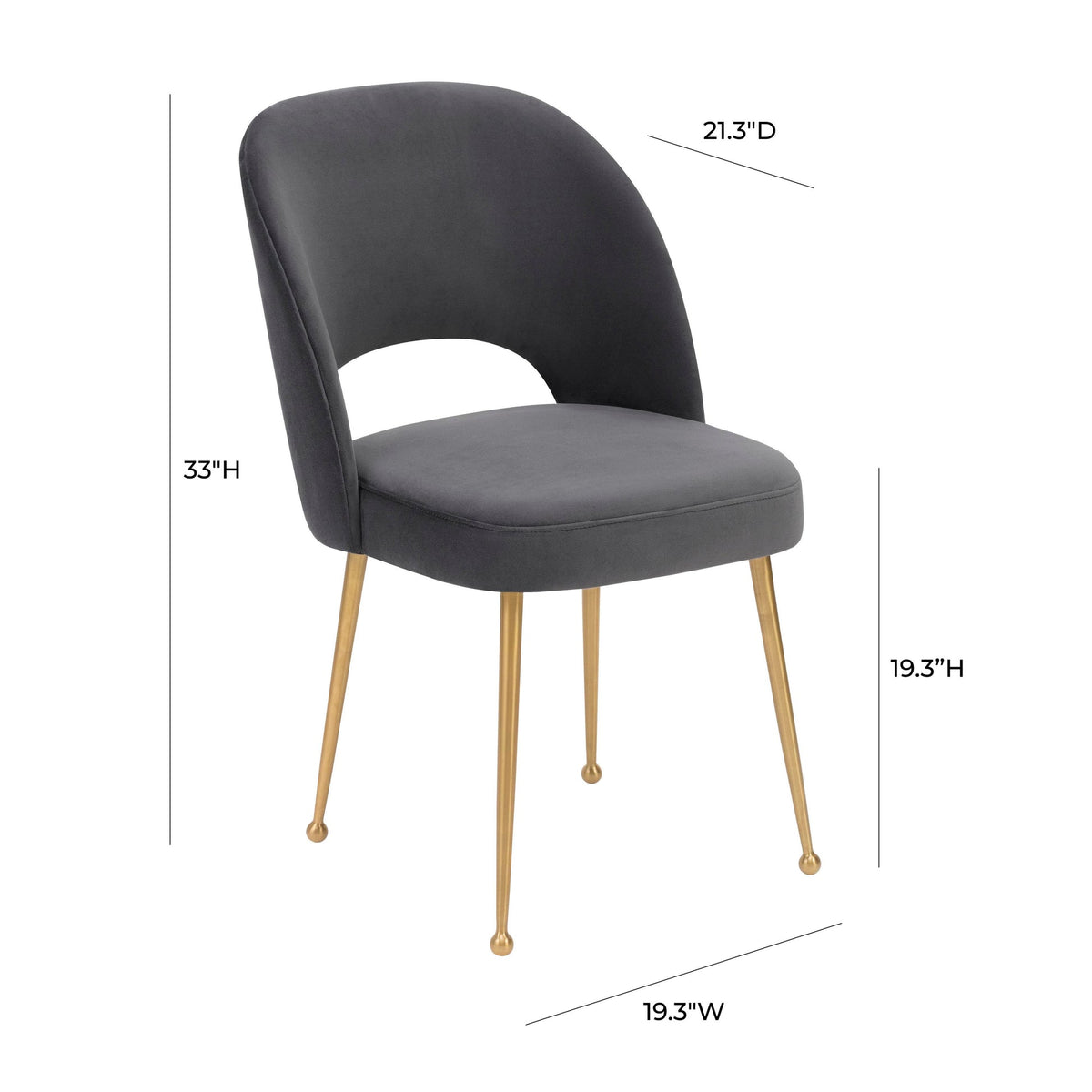 Giada Dark Performance Grey Velvet Chair