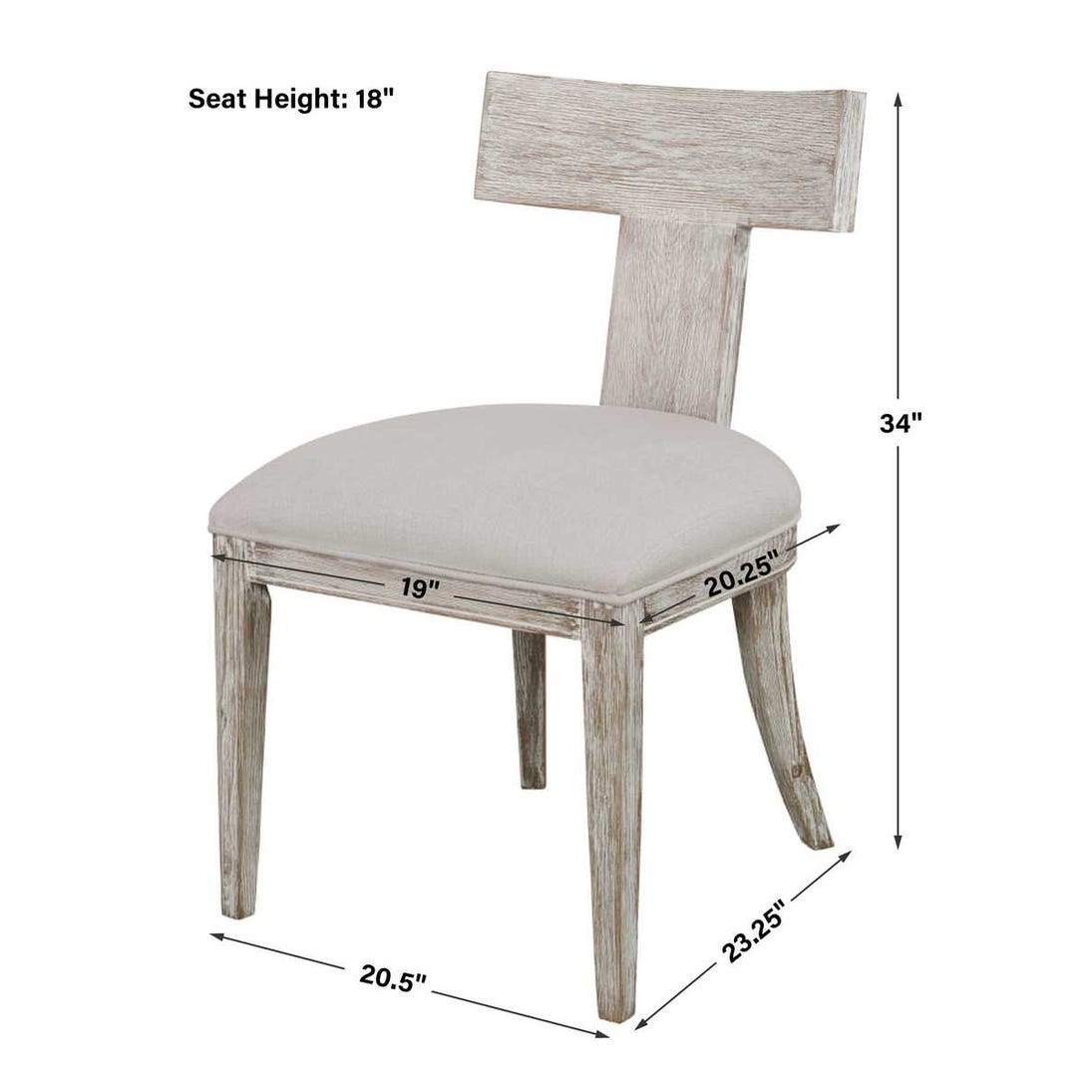 Rowan White Armless Chair - (Set of 2 Chairs)