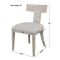Rowan White Armless Chair - (Set of 2 Chairs)