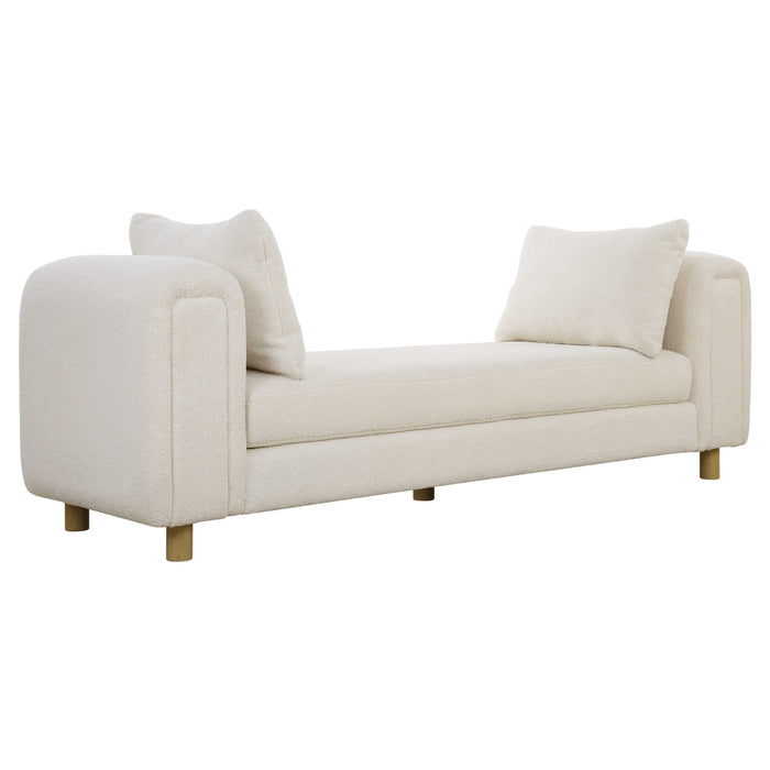 Parkdale 91" Oversized Soft Ivory Faux Sheepskin Bench