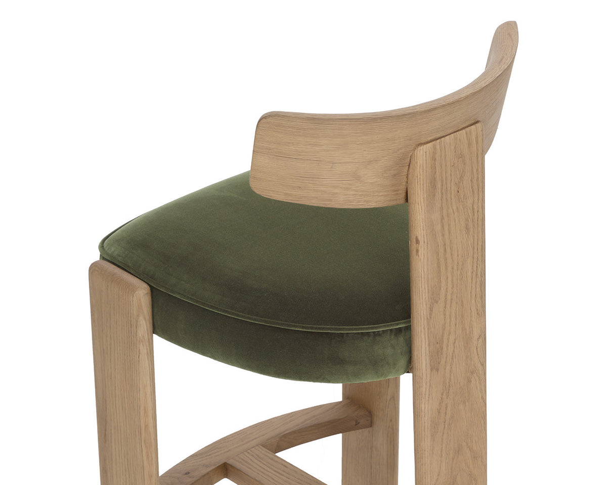 Horton Rustic Oak & Forest Green Bar Stool