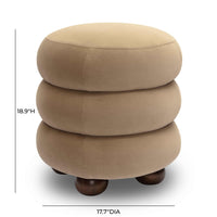 Stefanie Taupe Performance Velvet Ottoman