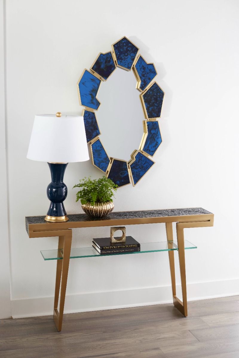 Lucas Antique Blue Gold Mirror