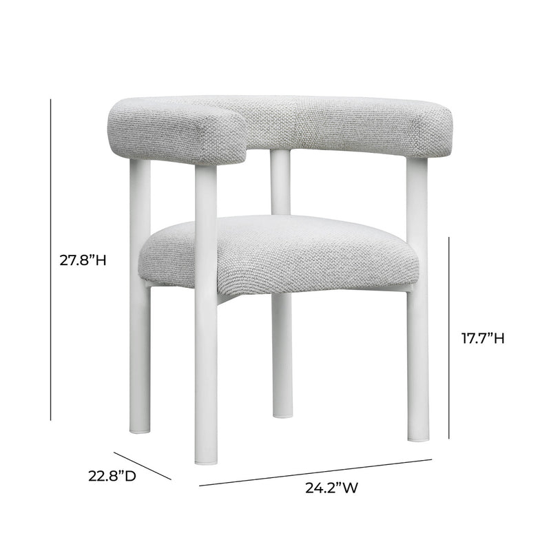 Freda Cream Outdoor Textured Dining Chair