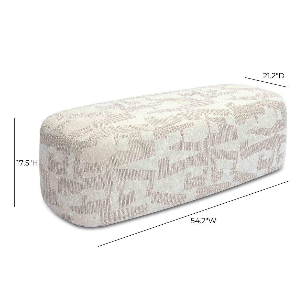 Graceland Cream Jacquard Bench