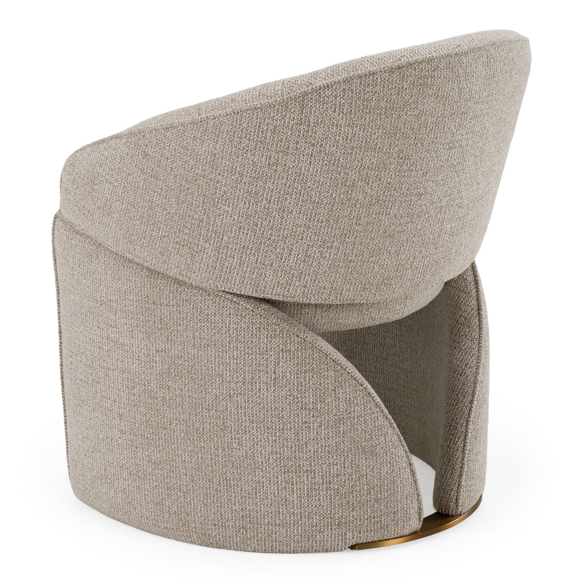 Tarrace Modern Beige Upholstered & Brushed Gold Dining Chair