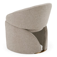 Tarrace Modern Beige Upholstered & Brushed Gold Dining Chair