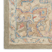 Goldie Green Ivory Wool Persian Style Area Rug