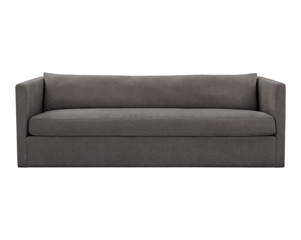Leander 97.5" Fully Upholstered Brown Sofa
