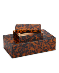 Elodi Faux Tortoise Boxes (Set of 2)